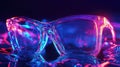virtual neon style melting augmented reality glasses Royalty Free Stock Photo