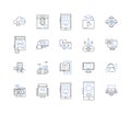 Virtual nerks line icons collection. Virtual, Nerk, Online, Gaming, Fun, Digital, Interactive vector and linear