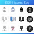 Virtual networking icons set