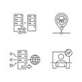 Virtual networking linear icons set Royalty Free Stock Photo