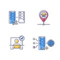 Virtual networking RGB color icons set Royalty Free Stock Photo