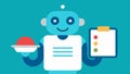 Virtual Nutrition Assistant A friendly robot or AI character presenting a digital menu with personalized meal choices Royalty Free Stock Photo