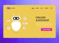 Virtual Online Assistant services concept modern flat design for website template, header, landing pages and banner. Royalty Free Stock Photo