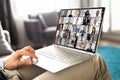 Virtual Online Video Conference Webinar Call Royalty Free Stock Photo
