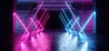 Virtual Path Sci Fi Neon Glowing Fluorescent Laser Alienship Stage Dance Lights Ultraviolet Purple Blue Pink In Dark Empty Grunge