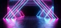 Virtual Path Sci Fi Neon Glowing Fluorescent Laser Alienship Stage Dance Lights Ultraviolet Purple Blue Pink In Dark Empty Grunge