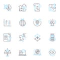 Virtual payment linear icons set. E-wallet, Contactless, Mobile, Digital, Secure, Instant, Online line vector and