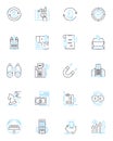 Virtual payment linear icons set. E-wallet, Contactless, Mobile, Digital, Secure, Instant, Online line vector and