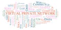 Virtual Private Network word cloud. Royalty Free Stock Photo