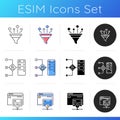 Virtual proxy servers icons set Royalty Free Stock Photo