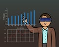 Virtual Reality Businessman Finance Analysis Royalty Free Stock Photo