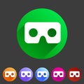 Virtual reality cardboard goggles glasses icon flat web sign symbol logo label
