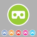 Virtual reality cardboard goggles glasses icon flat web sign symbol logo label