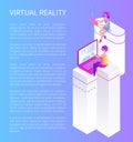 Virtual Reality Cartoon Advertising Poster Sample Royalty Free Stock Photo