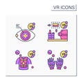 Virtual reality color icons set