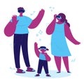 Enthusiastic family using a virtual reality