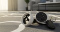 Virtual Reality Controllers Resting on a Textured Carpet Royalty Free Stock Photo