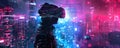Virtual reality dreamscape, abstract layers of digital , Generative Ai