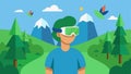 A virtual reality experience allowing users to explore a reforested area promoting awareness of environmental Royalty Free Stock Photo