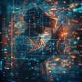 Virtual reality experience. Future technology concept. Vector illustration. Eps 1