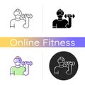 Virtual reality fitness icon. Royalty Free Stock Photo