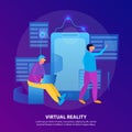 Virtual Reality Flat Colored Composition Royalty Free Stock Photo