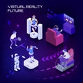 Virtual Reality Future Isometric Background