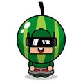 Virtual reality game watermelon mascot