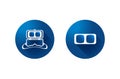 Virtual reality glasses icon on blue background. symbol vector