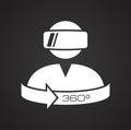 Virtual reality googles icon on black background for graphic and web design, Modern simple vector sign. Internet concept. Trendy