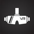 Virtual reality googles icon on black background for graphic and web design, Modern simple vector sign. Internet concept. Trendy