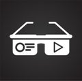 Virtual reality googles icon on black background for graphic and web design, Modern simple vector sign. Internet concept. Trendy