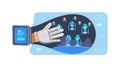 Virtual Reality Haptic Glove Icon, vector design Generative AI Royalty Free Stock Photo
