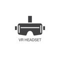 Virtual reality headset icon vector, solid logo illustration, pi