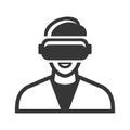 Virtual Reality Headset Icon. Vector