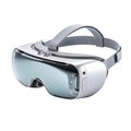 Virtual reality headset isolated on transparent white background, Modern sleek AR VR goggles helmet