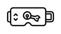 Virtual Reality Headset with Key Security Access, vector design Generative AI Royalty Free Stock Photo