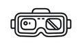 Virtual Reality Headset Line Art Icon, vector design Generative AI Royalty Free Stock Photo