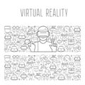Virtual reality headset man concept Royalty Free Stock Photo