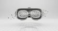 vr headset with abstract network connection Royalty Free Stock Photo