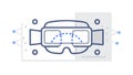 Virtual Reality Headset Outline, vector design Generative AI Royalty Free Stock Photo