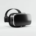 Virtual reality headset in a sleek, black design with a smooth, glossy front panel. It features Royalty Free Stock Photo