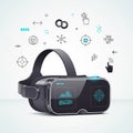 A virtual reality headset with a sleek design featuring dark, glossy Royalty Free Stock Photo