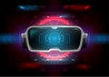 Virtual reality headset with speed motion perspective, abstract visualization
