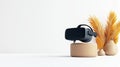 Virtual reality headset on stylish display