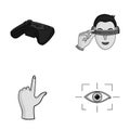 Virtual, reality, helmet, computer, technology, .Virtual reality set collection icons in monochrome style vector symbol Royalty Free Stock Photo