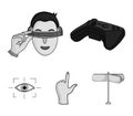 Virtual, reality, helmet, computer, technology, .Virtual reality set collection icons in monochrome style vector symbol Royalty Free Stock Photo