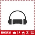 Virtual reality icon flat