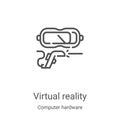 virtual reality icon vector from computer hardware collection. Thin line virtual reality outline icon vector illustration. Linear Royalty Free Stock Photo