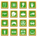 Virtual reality icons set green Royalty Free Stock Photo